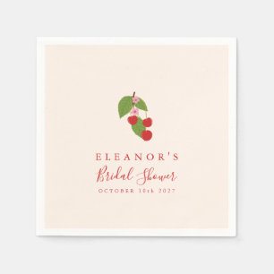 Cherry Blossom Cream Personalized Bridal Shower Napkin