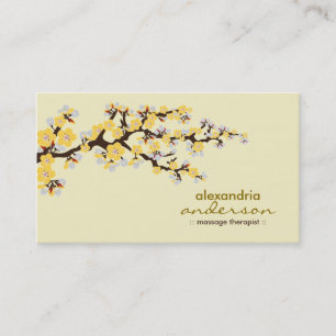 Cherry Blossom Custom Business Cards (yellow)