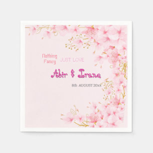 Cherry Blossom Custom Pink Personalized Elegant  Napkin