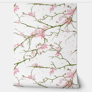 Cherry Blossom Custom Sakura Pink Flowers Custom Wallpaper