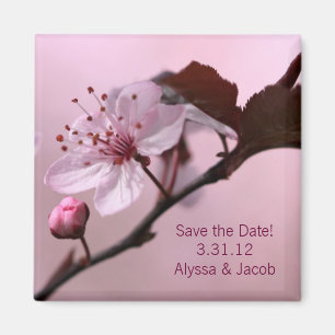 Cherry Blossom Customizable Save the Date Magnet