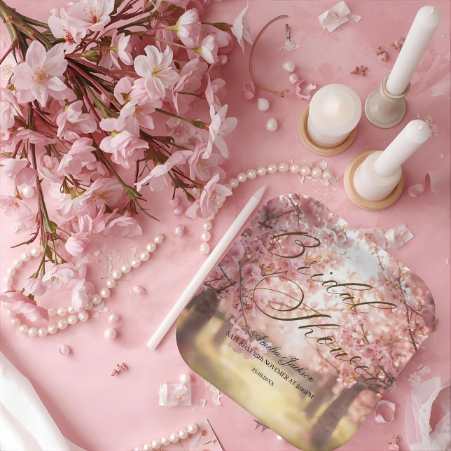 Cherry Blossom Delight Bridal Shower Invitation Paper Plate (Creator Uploaded)