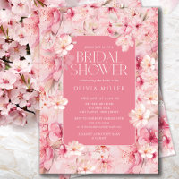Cherry Blossom Delight Bridal Shower Invitations 