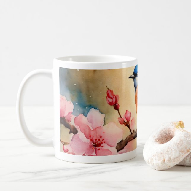 cherry blossom design  beautiful mugs, cups (With Donut)