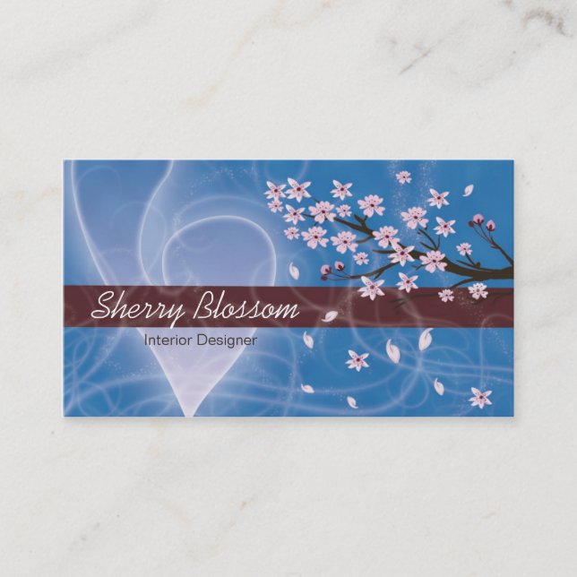 Cherry Blossom design Business Card (Front)