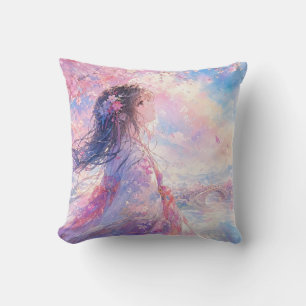 Cherry Blossom Dream Throw Pillow