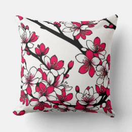 Cherry Blossom Dreams Throw Pillow