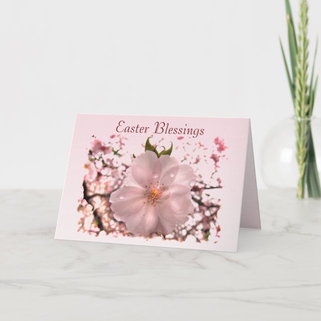 Cherry Blossom Easter Holiday Card (Front)