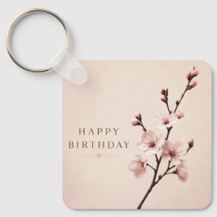 Cherry Blossom Elegance Birthday Keychain