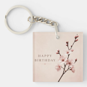Cherry Blossom Elegance Birthday Keychain