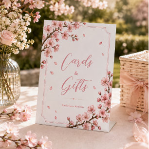 Cherry Blossom Elegant Botanical Cards & Gifts Pedestal Sign