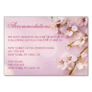 Cherry Blossom Élégant Mariage Cartes d'hébergemen