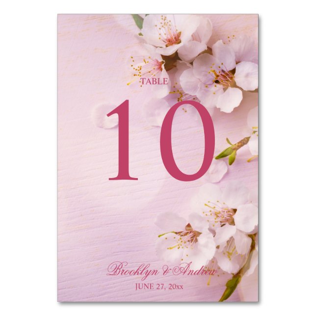 Cherry Blossom Élégant Numéro de table de mariage (Par défaut)