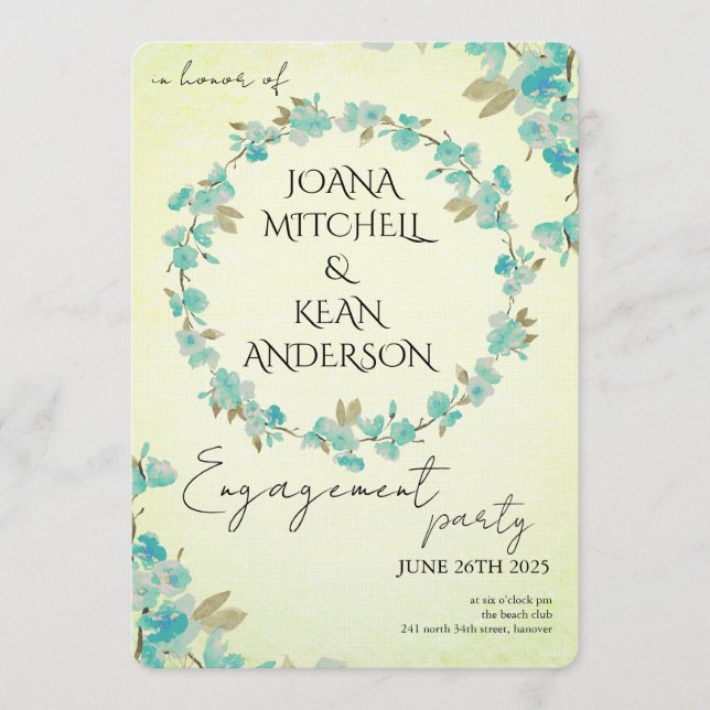 Cherry Blossom Engagement Party Invitation (Front)