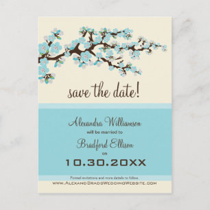 Cherry Blossom Enregistrer la date Carte postale (