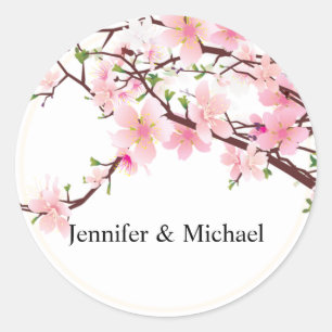 Cherry Blossom Envelope Seal Wedding Invitation