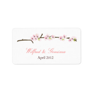 Cherry Blossom Étiquette (blanc)