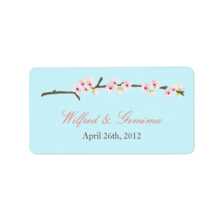 Cherry Blossom Étiquette (bleu)