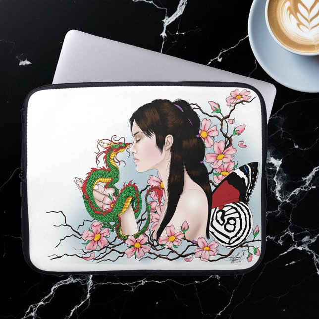 Cherry Blossom Fairy Dragon Friendship Laptop Sleeve (Creator Uploaded)
