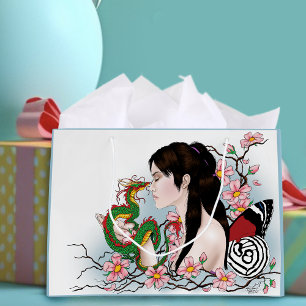 Cherry Blossom Fairy Dragon Friendship Large Gift Bag
