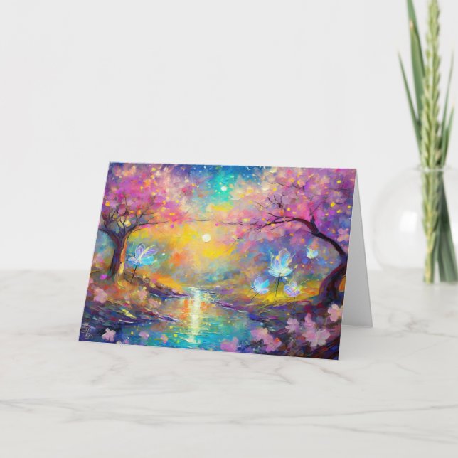 Cherry Blossom Fantasy Sunrise Stream Card (Front)