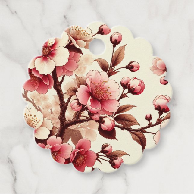 Cherry Blossom Favour Tags (Front)