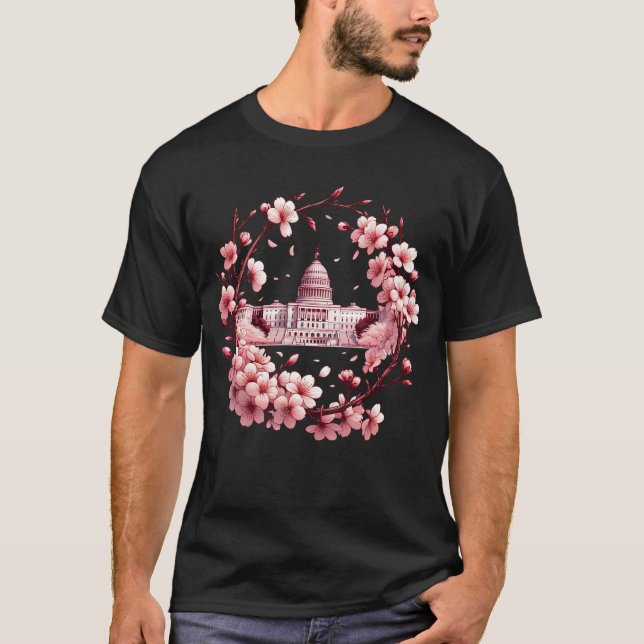 Cherry Blossom Festival Flower Tree Washington DC T-Shirt (Front)