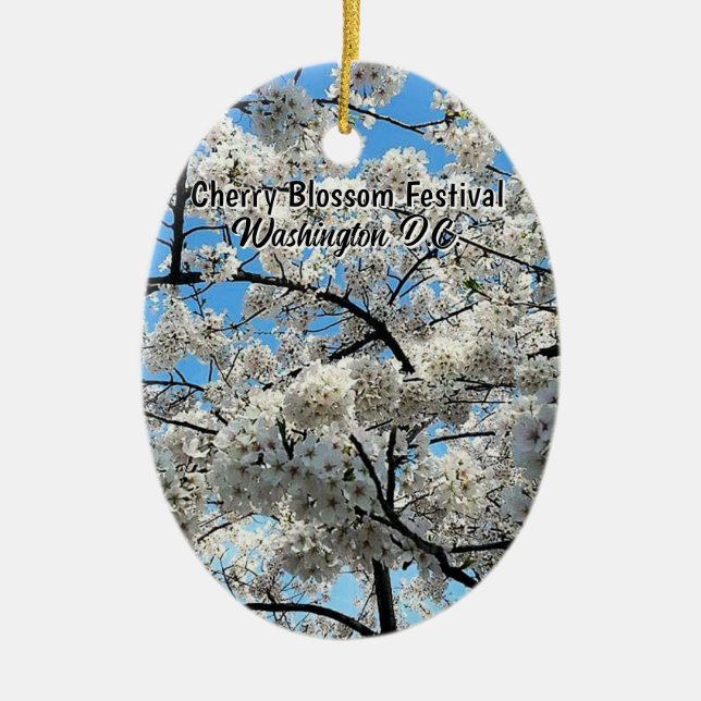 Cherry Blossom Festival Washington D.C. Souvenir Ceramic Ornament (Front)