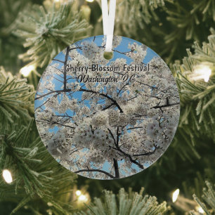 Cherry Blossom Festival Washington D.C. Souvenir Glass Ornament