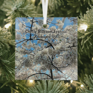 Cherry Blossom Festival Washington D.C. Souvenir Glass Ornament