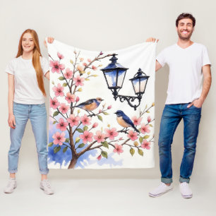Cherry Blossom Fleece Blanket
