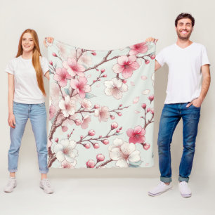 Cherry Blossom Fleece Blanket
