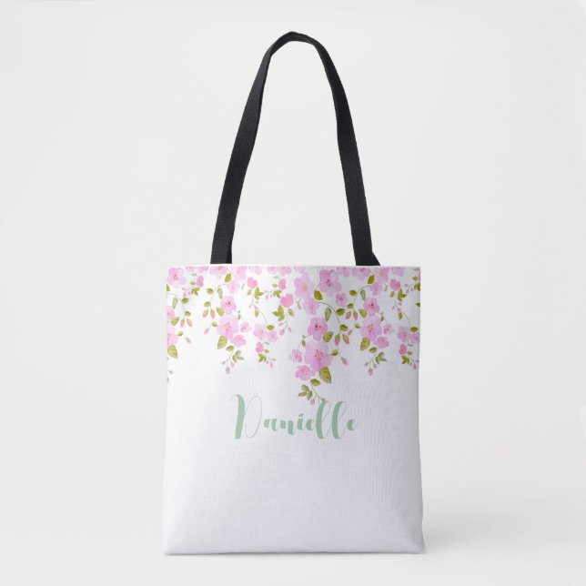 Cherry Blossom Floral Design Custom  Tote Bag (Front)