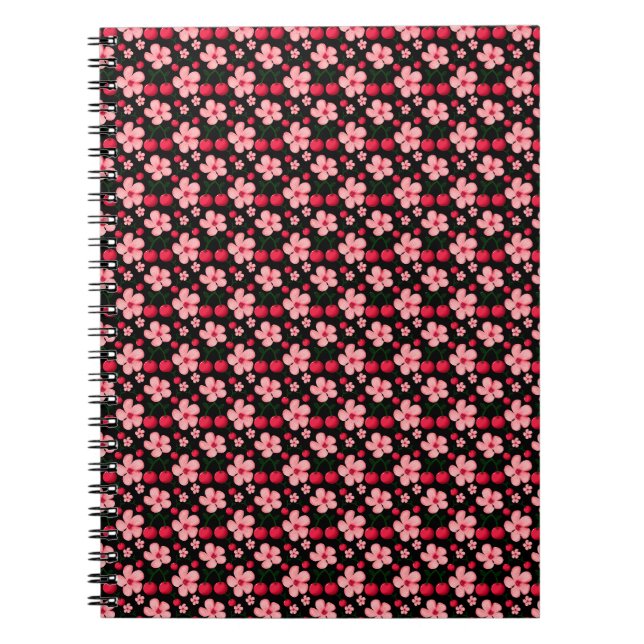 Cherry Blossom Floral Pattern, Pink Flowers  Notebook (Front)