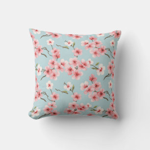 Cherry Blossom Floral Pattern Throw Pillow