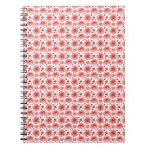 Cherry Blossom Floral Pattern with hearts Notebook