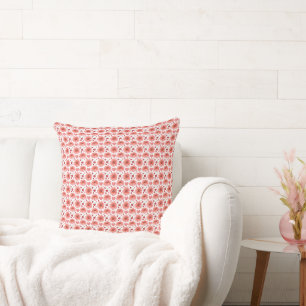 Cherry Blossom Floral Pattern with hearts Throw Pillow