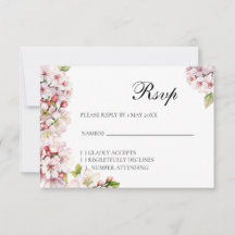 Cherry blossom Floral RSVP card