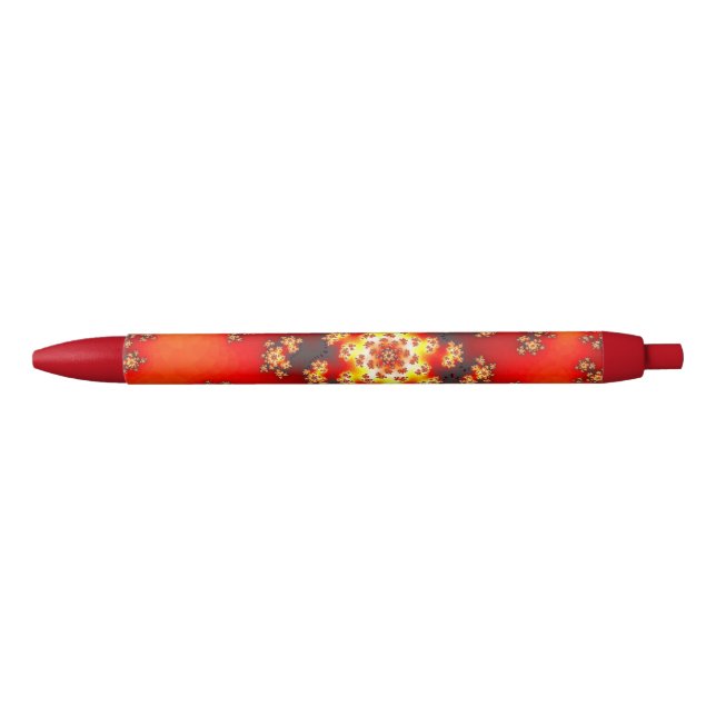 Cherry Blossom Floral Sprinkles Black Ink Pen (Front)