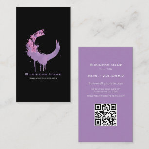 Cherry Blossom Floral Swirl • Custom Editable Business Card