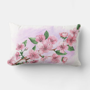 cherry blossom  floral throw pillow