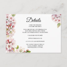 Cherry Blossom Florals Enclosure Card Details
