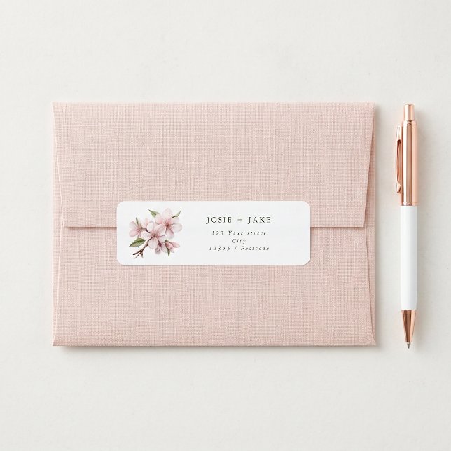 Cherry blossom flower return address (Cherry blossom flower return address label)