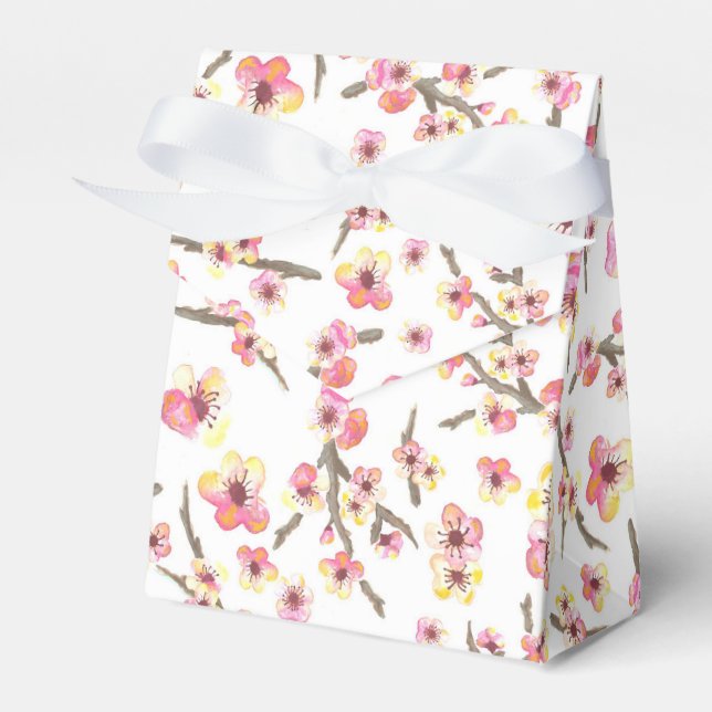 Cherry Blossom Flowers Favor Box (Front Side)