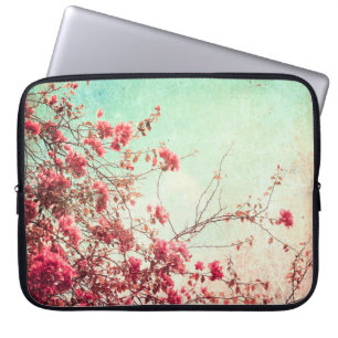 Cherry Blossom Flowers Floral Red 15" Laptop Case
