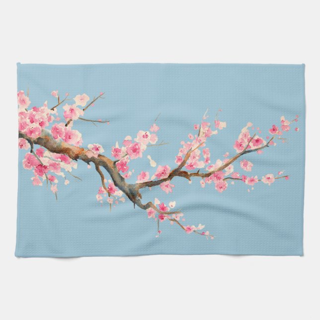 Cherry Blossom Flowers Kitchen Towel (Horizontal)
