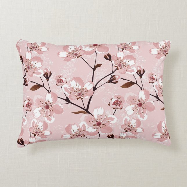 Cherry Blossom Flowers Pattern Decorative Pillow (Front)