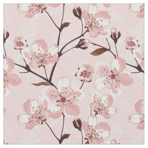 Cherry Blossom Flowers Pattern Fabric
