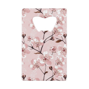 Cherry Blossom Flowers Pattern Wallet Bottle Opener