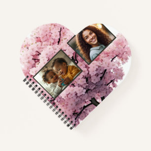Cherry Blossom Four Photo Heart Notebook